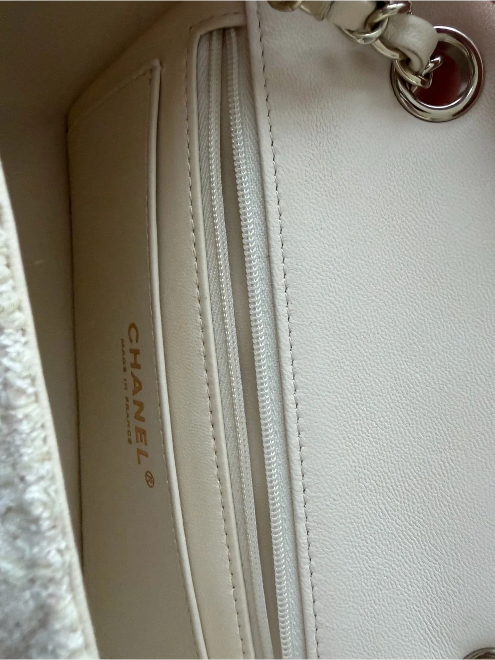 CHANEL cream tweed